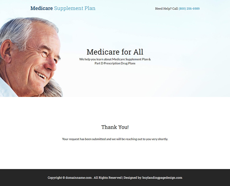 medicare supplement plan responsive landing page design