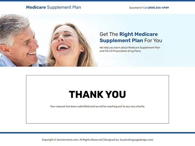 medicare supplement plans responsive landing page design