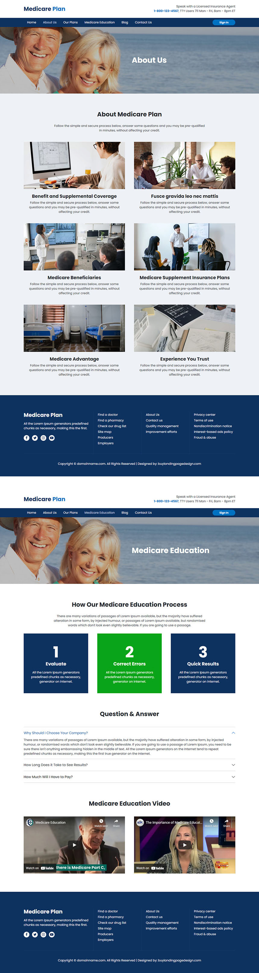 medicare supplement plans responsive website design