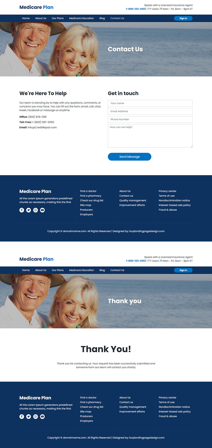 medicare supplement plans responsive website design