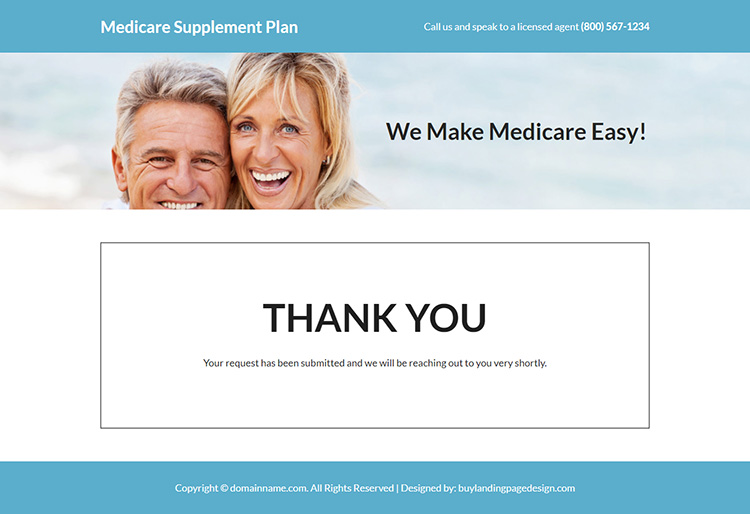 medicare supplement plan landing page design