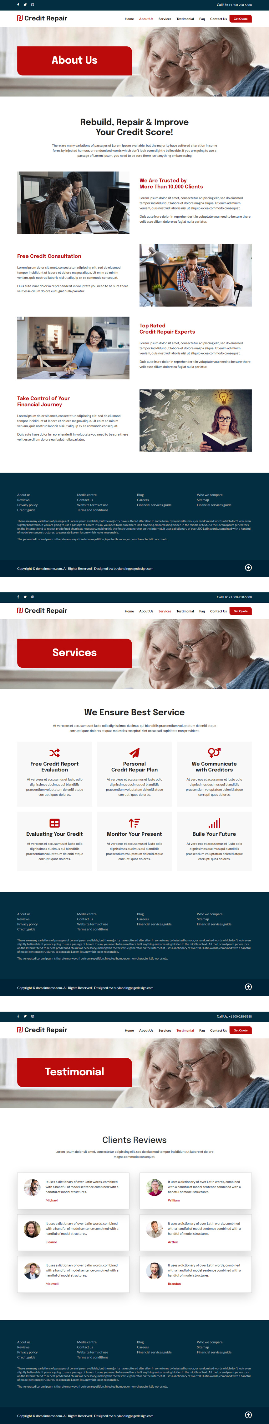 personalized credit repair responsive website design