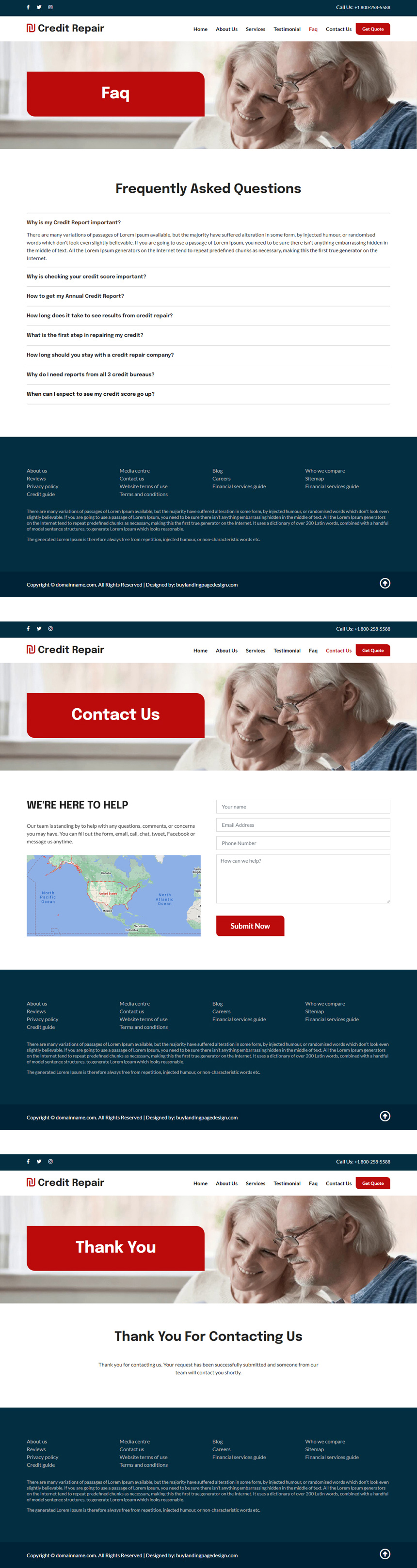 personalized credit repair responsive website design