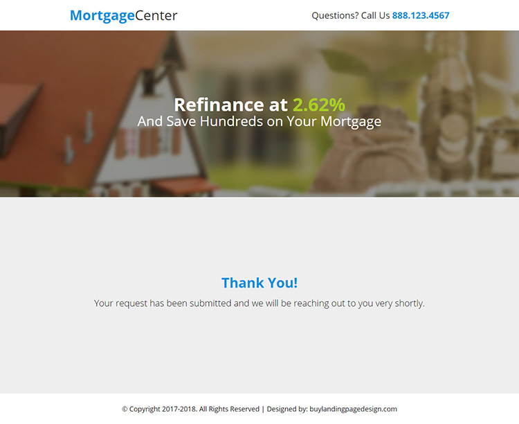 mortgage center responsive lead gen landing page design