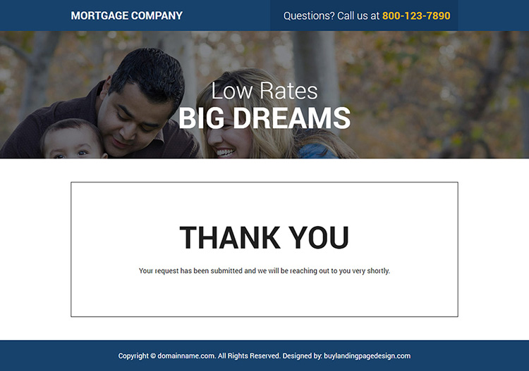 mortgage company lead capture responsive landing page design