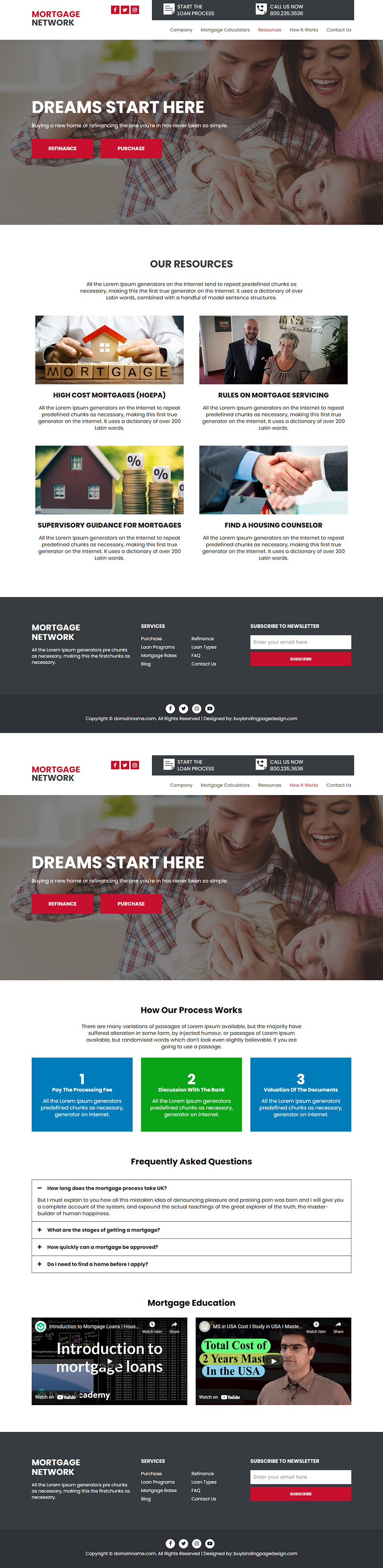 mortgage advisor lead capture responsive website design