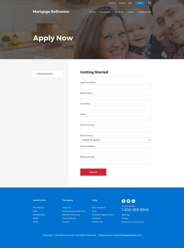 mortgage refinance loan professional website design
