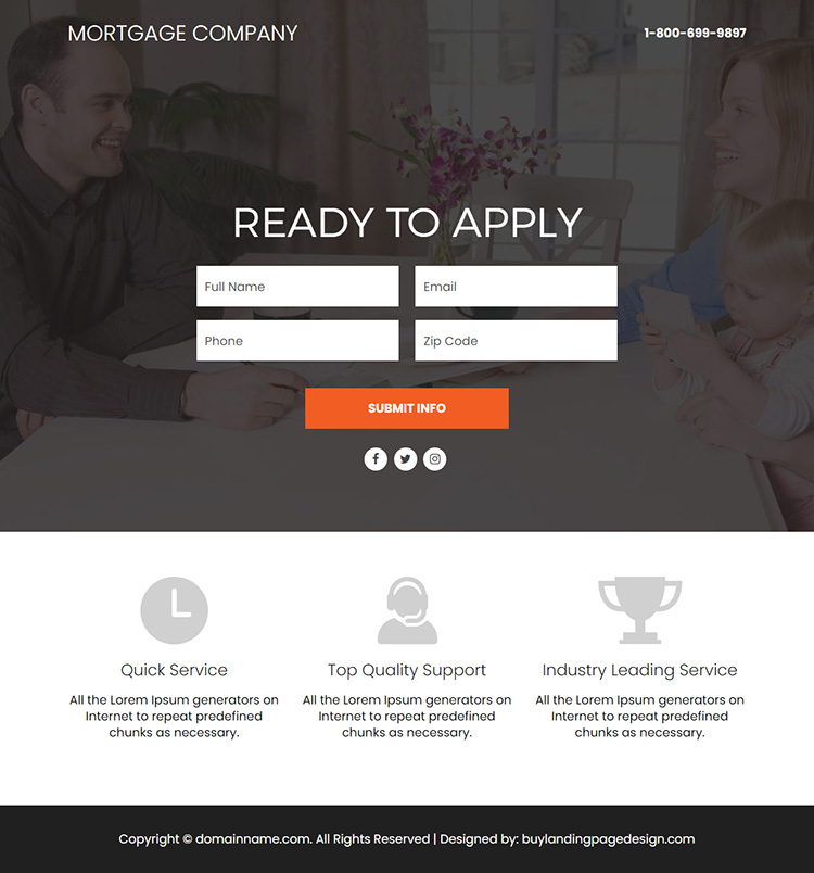 mortgage company responsive video funnel design