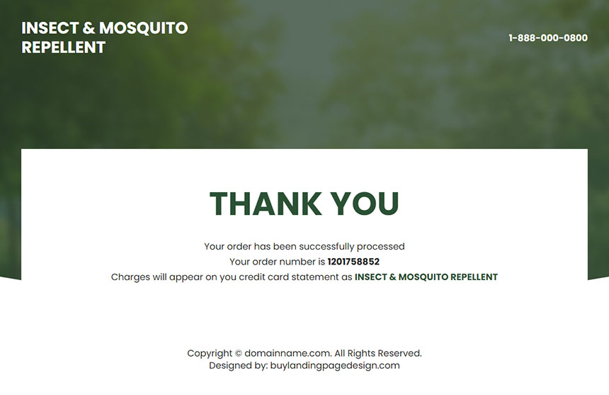 mosquito repelinator product responsive landing page