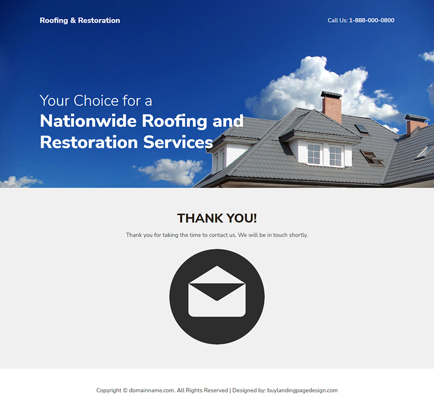 roofing and restoration service responsive landing page