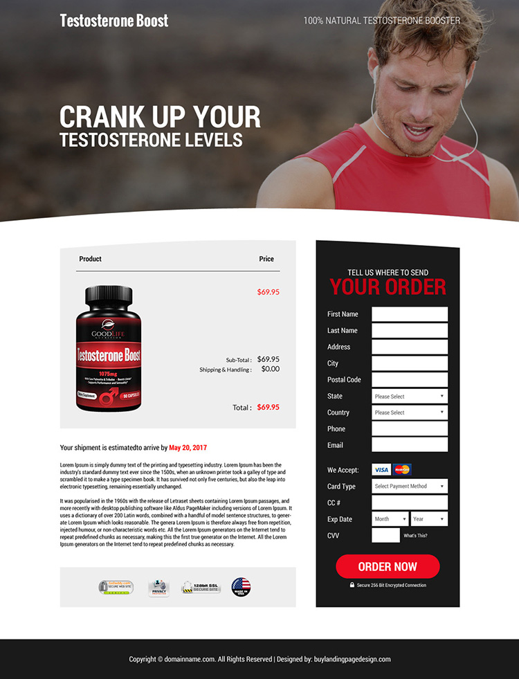 natural testosterone supplements responsive landing page