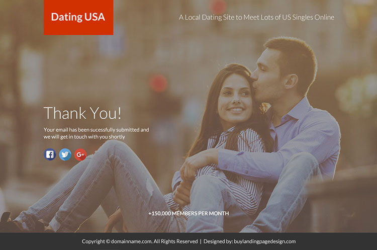 online dating sign up capturing funnel page design