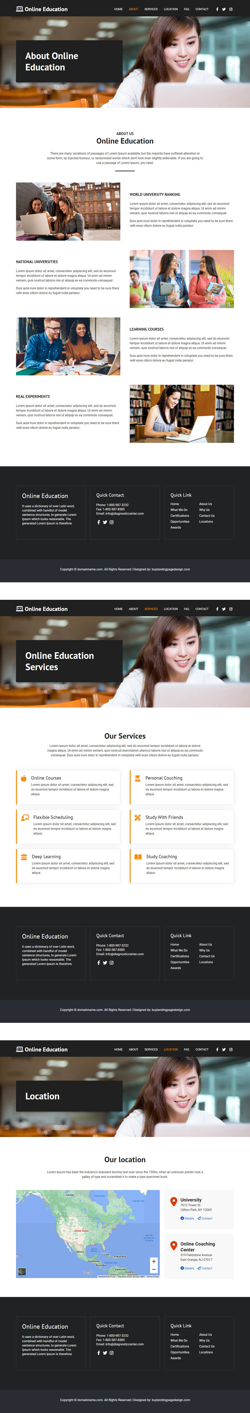 online education service responsive website design