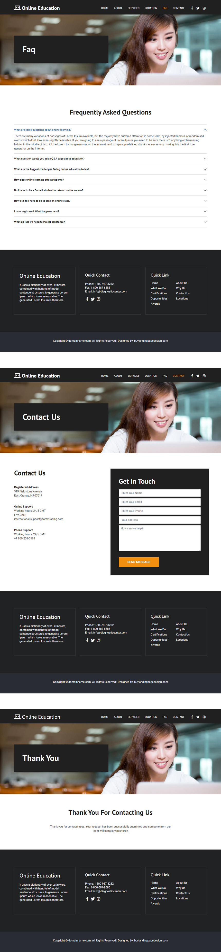 online education service responsive website design