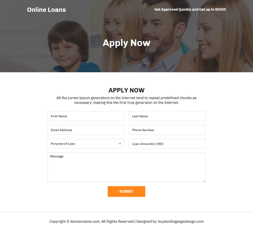 online loan installment responsive landing page