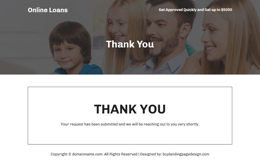 online loan installment responsive landing page