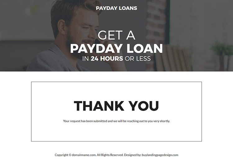 online payday cash loan minimal landing page