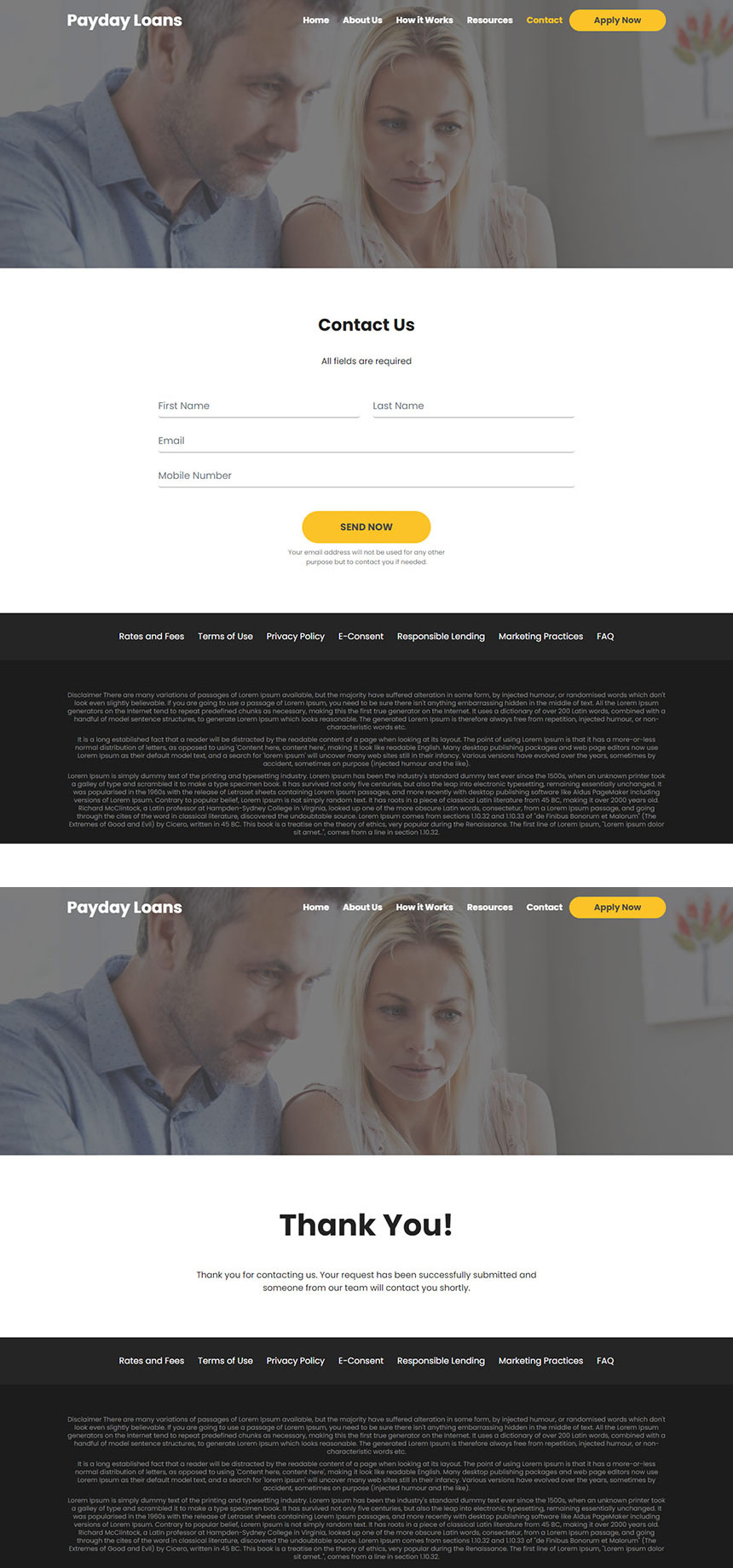 best online payday loan responsive website design