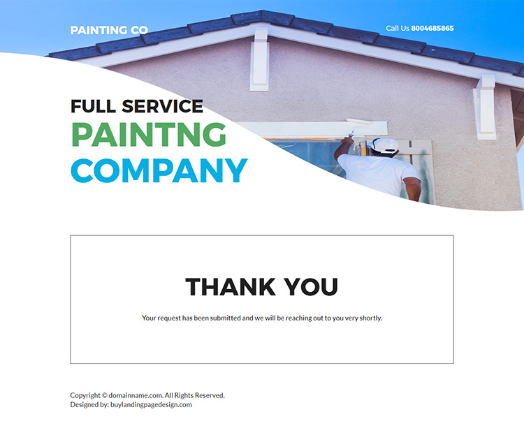 painting service lead capture responsive landing page