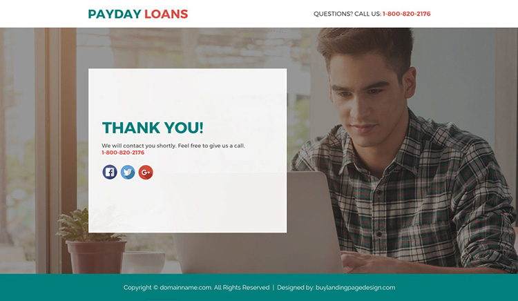 payday loan responsive lead funnel landing page design