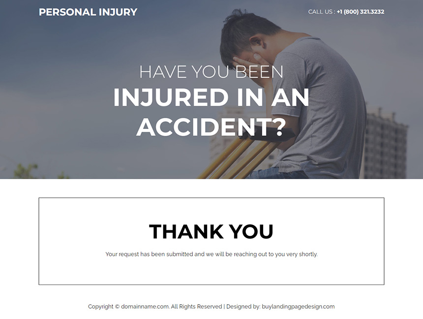 personal injury accident compensation responsive landing page