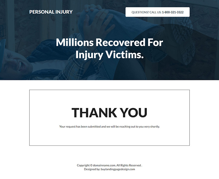 personal injury free consultation responsive landing page