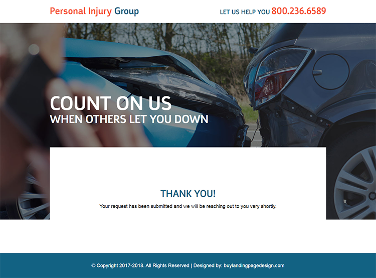 responsive personal injury help landing page design template