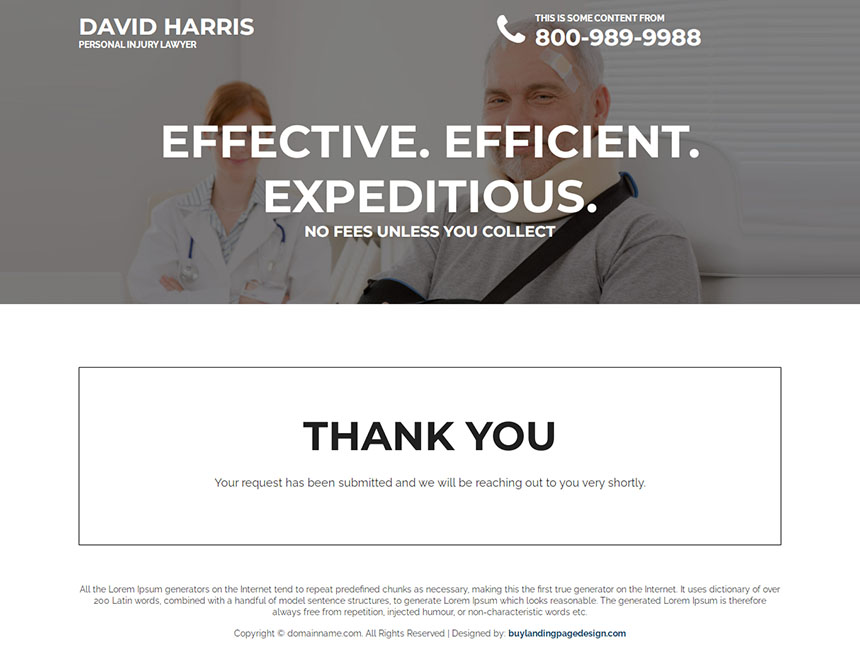 personal injury lawyers responsive landing page design