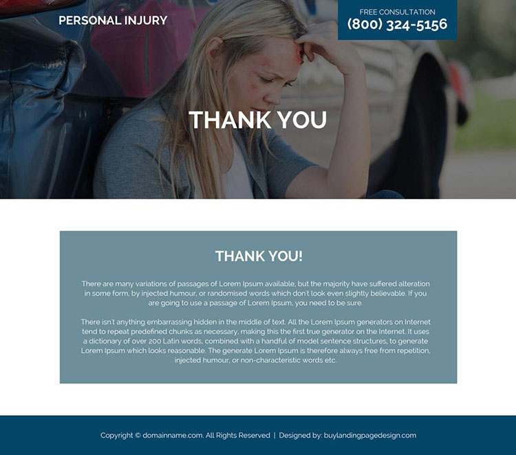 personal injury medical help responsive landing page design