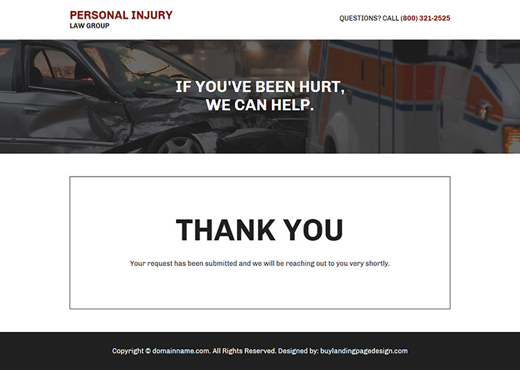 personal injury protection responsive landing page design