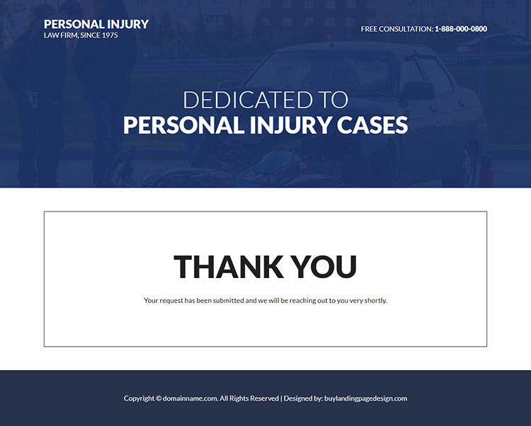 personal injury lawyer free evaluation responsive landing page