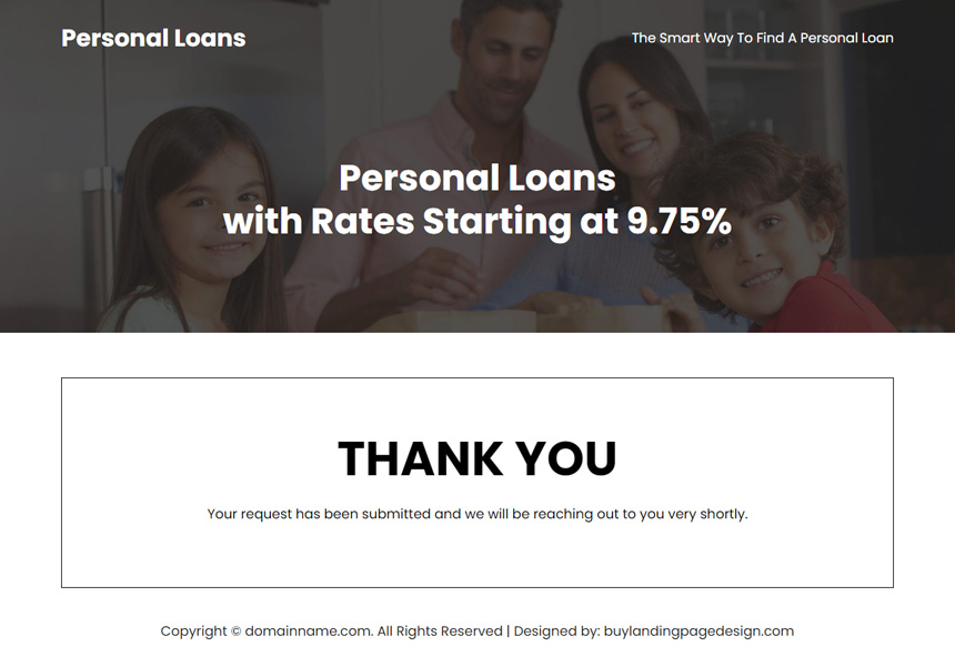 personal loan lead capture responsive landing page