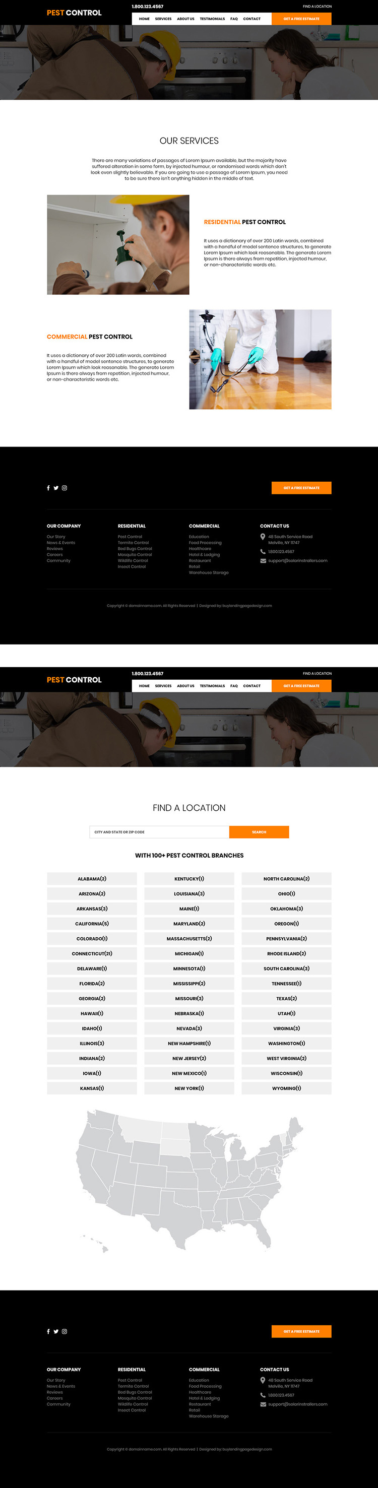 affordable pest control service responsive website design