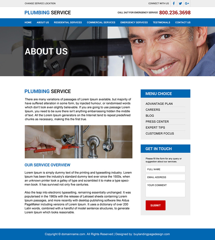 professional local plumbing responsive website design