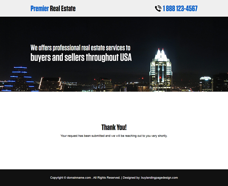 premier real estate responsive landing page design