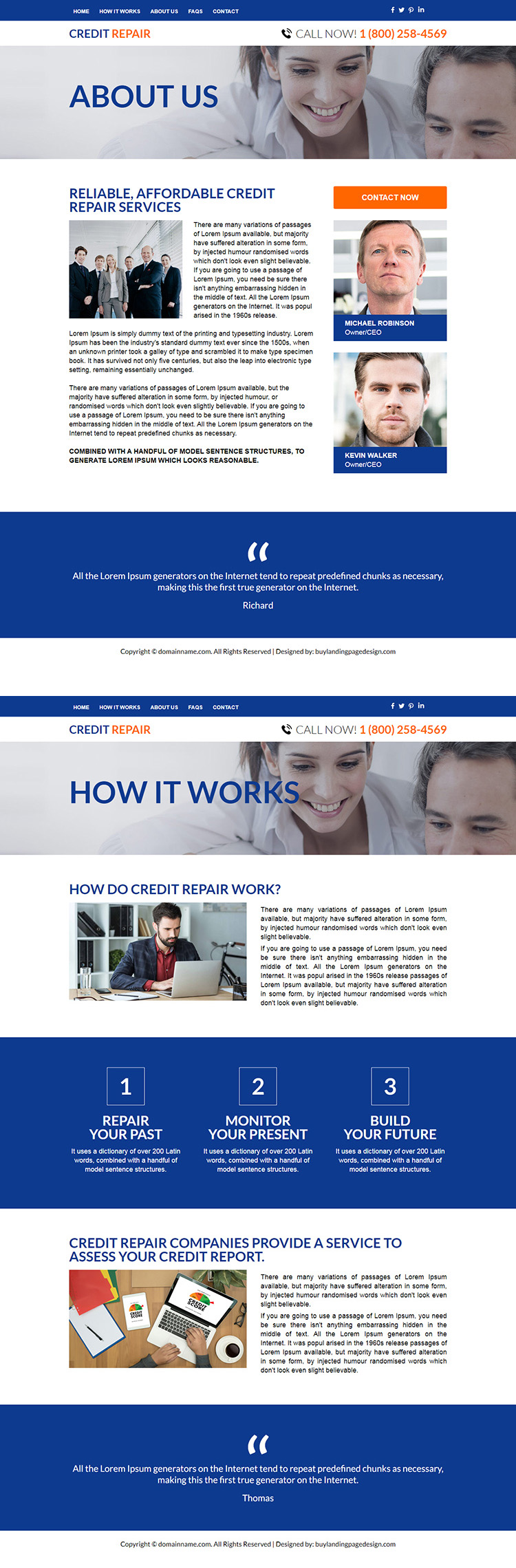 professional credit repair sign up capturing responsive website design