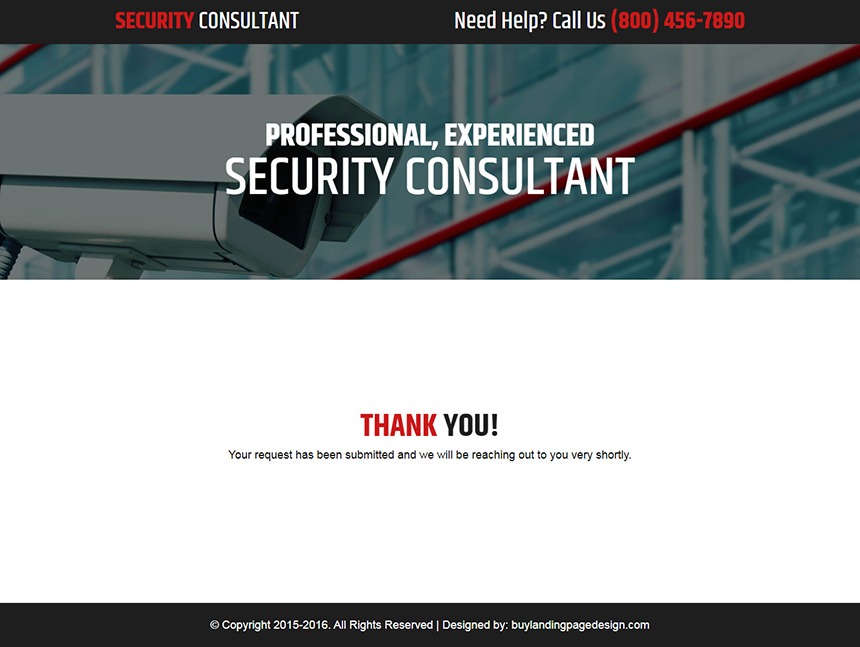 professional security consultant responsive landing page design