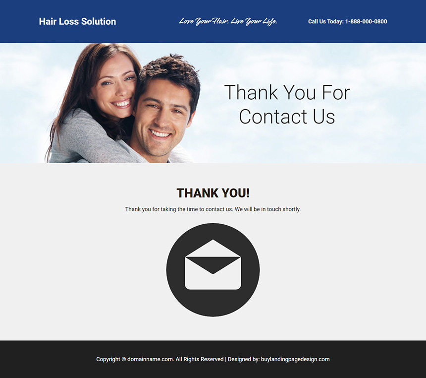 hair loss treatment lead capture landing page