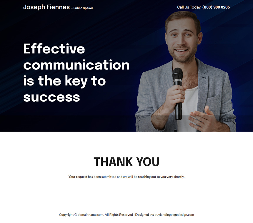 public speaker lead capture responsive landing page