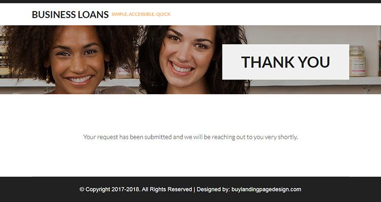 small business loan responsive landing page design