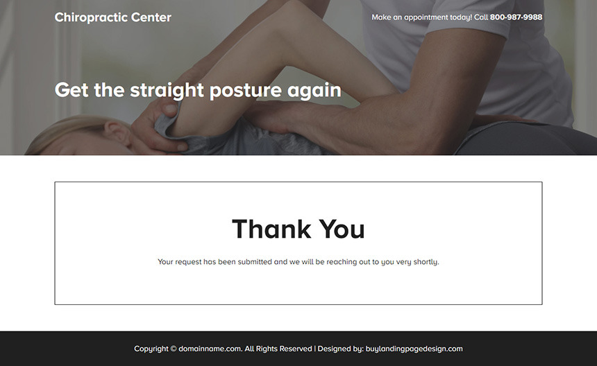 chiropractic center responsive landing page design