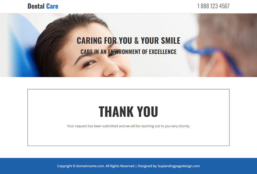 dental care clinic responsive landing page