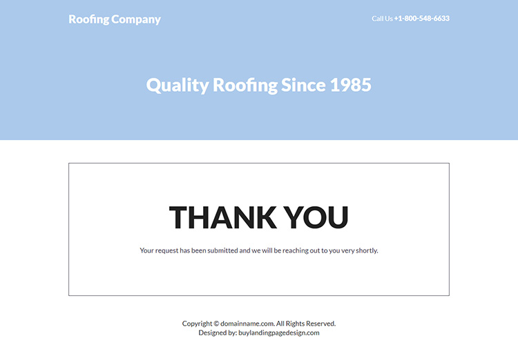 roofing company responsive lead capture landing page design