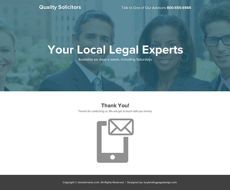 local solicitors lead generating responsive landing page design
