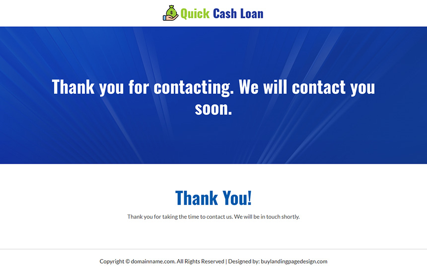 quick cash loan responsive funnel design