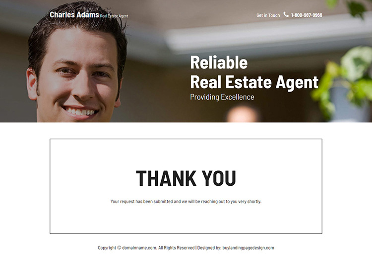 reliable real estate agent appointment booking responsive landing page