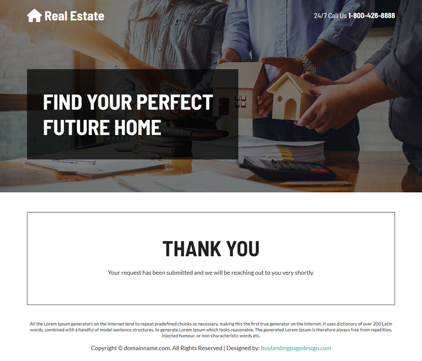 real estate business responsive landing page design
