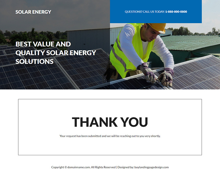 renewable solar energy solutions responsive landing page design