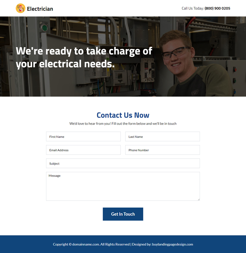 residential and commercial electrical services landing page
