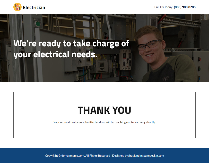 residential and commercial electrical services landing page